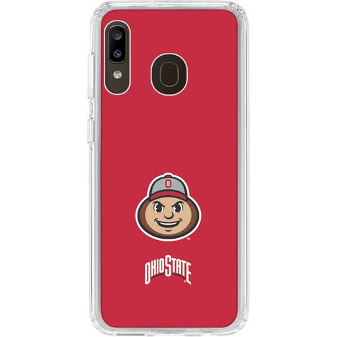 Ohio State University OSUBuckeyes Light Grey Galaxy A20 Clear Case